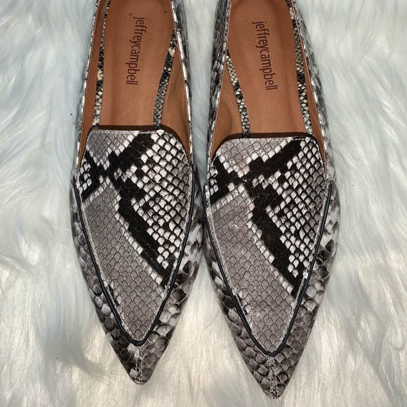 Jeffrey Campbell Viona Black Lizard appointed Toe loafer With Sculpted heel 7 - Picture 5 of 8